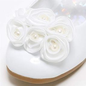 img 3 attached to STELLE Floral T10 White Flats for Girls' School Uniforms
