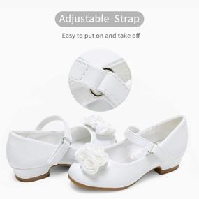 img 2 attached to STELLE Floral T10 White Flats for Girls' School Uniforms