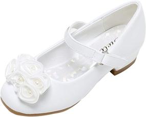 img 4 attached to STELLE Floral T10 White Flats for Girls' School Uniforms