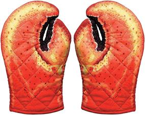 img 4 attached to Red Lobster Claw Oven Mitts by Boston Warehouse - One Size