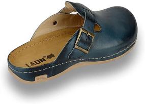 img 1 attached to Leon Leather Slip Clogs Slippers Men's Shoes
