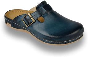 img 4 attached to Leon Leather Slip Clogs Slippers Men's Shoes