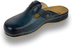 img 3 attached to Leon Leather Slip Clogs Slippers Men's Shoes