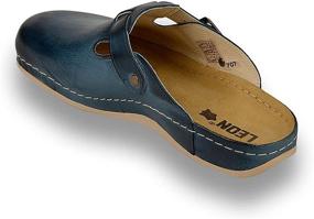 img 2 attached to Leon Leather Slip Clogs Slippers Men's Shoes