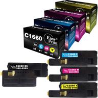 🖨️ 4-pack easyprint compatible toner cartridge replacement for dell c1660 c1660w c1660cnw 1660 printer - b+c+m+y logo