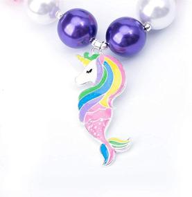 img 2 attached to BUENAVO Bubblegum Necklace Unicorn Mermaid