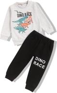 fall winter teen boys dinosaur clothes toddler 2pcs set with long sleeves pants logo