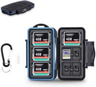 jjc sd micro sd cf tf memory card case: water-resistant & shockproof, holds 6 cf, 12 sd, and 18 micro sd cards logo