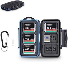 img 2 attached to JJC SD Micro SD CF TF Memory Card Case: Water-Resistant & Shockproof, Holds 6 CF, 12 SD, and 18 Micro SD Cards