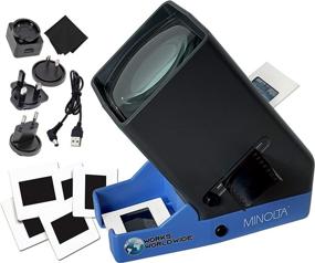 img 4 attached to 🔎 MINOLTA 35mm Desk Top Portable LED Slide and Negative Viewer with 3X Magnification - Worldwide AC Adapter & Plugs, Battery Operation & Cloth Included