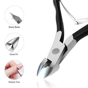 img 3 attached to 🔪 FERYES Cuticle Clipper: Premium Manicure and Pedicure Cuticle Remover Tool - Medical Grade Stainless Steel, 8mm Jaw, 1 Piece (Black)