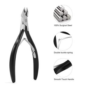img 2 attached to 🔪 FERYES Cuticle Clipper: Premium Manicure and Pedicure Cuticle Remover Tool - Medical Grade Stainless Steel, 8mm Jaw, 1 Piece (Black)