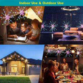 img 2 attached to 🌟 KIKILIVE Hanging Firework Lights 2 Pack: LED Starburst Lights for Christmas Decor, Remote-Controlled, Waterproof Fairy String Lights for Indoor and Outdoor Decoration