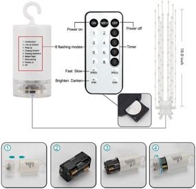 img 1 attached to 🌟 KIKILIVE Hanging Firework Lights 2 Pack: LED Starburst Lights for Christmas Decor, Remote-Controlled, Waterproof Fairy String Lights for Indoor and Outdoor Decoration