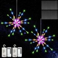 🌟 kikilive hanging firework lights 2 pack: led starburst lights for christmas decor, remote-controlled, waterproof fairy string lights for indoor and outdoor decoration логотип