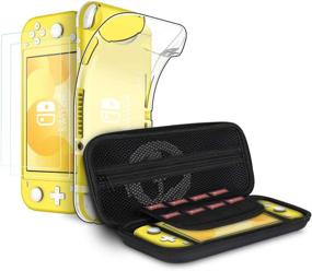img 3 attached to Enhance Your Switch Lite Gaming Experience with Simpeak Accessories Case: Travel Carrying Case, Tempered Glass, Silicone Protective Case in Black