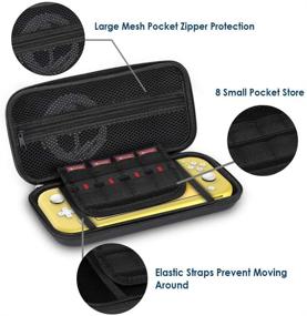 img 2 attached to Enhance Your Switch Lite Gaming Experience with Simpeak Accessories Case: Travel Carrying Case, Tempered Glass, Silicone Protective Case in Black