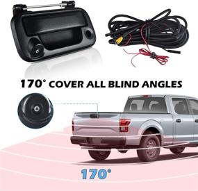 img 1 attached to 📸 omotor Black Tailgate Backup Reverse Handle with Safety Parking Backup Camera for Ford F150 F250 F350 F450 F550 2005-2016 Pickup Truck: Wide Angle Vision and Enhanced Safety Features