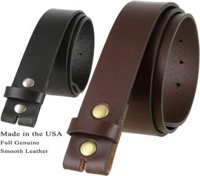 img 2 attached to 👔 High-Quality Leather Cowhide Belt Blank Strap for Men's Belt Accessories