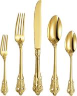 🍽️ exquisite keawell gorgeous gold plated flatware: elevate your dining experience! логотип