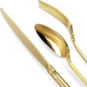 img 1 attached to 🍽️ Exquisite KEAWELL Gorgeous Gold Plated Flatware: Elevate Your Dining Experience!