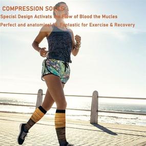 img 3 attached to 💪 Copper Compression Socks for Women & Men: Boost Circulation, Perfect for Athletes, Runners, Travelers, Pregnant & Nursing Moms, and Hikers