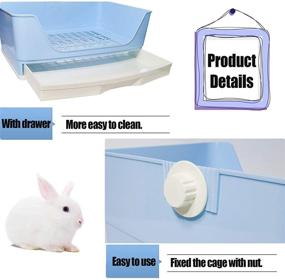 img 2 attached to 🐰 Kathson Extra-Large Rabbit Litter Box Trainer with Drawer - Spacious Pet Pan for Adult Hamster, Guinea Pig, Ferret, Galesaur, Bunny, and More