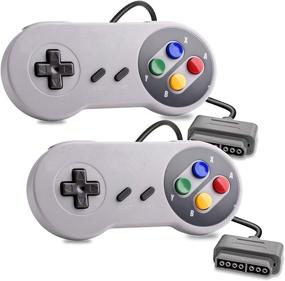 img 4 attached to 🎮 Veanic 2-Pack Replacement SNES Gamepad Controllers - Compatible with 7 Pin Connector