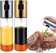 🍶 100ml food-grade glass olive oil sprayer mister with measurements for cooking, bbq, baking, roasting, frying - 2 pack, control diet, cdycam oil control logo