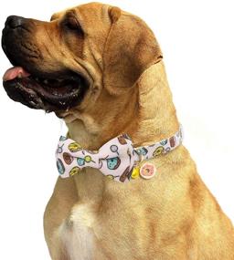 img 3 attached to 🐶 KUDES 2 Pack Dog Collars with Bow Tie, Adjustable Dog Collar with Bells | Safety Buckle | Cute Pet Collars for Small, Medium, and Large Dogs | Boys & Girls