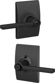 img 4 attached to 🔒 Schlage Latitude Lever with Century Trim, Matte Black - Bed & Bath Privacy Lock (F40 LAT 622 CEN)