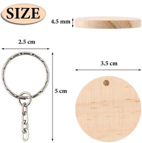 img 3 attached to 🌲 80 Natural Wood Slices, 1.5-inch Unfinished Wood Signs, Pre-drilled Log Discs Circles with Key Rings - DIY Crafts, Christmas Decorations, Ornaments