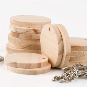 img 2 attached to 🌲 80 Natural Wood Slices, 1.5-inch Unfinished Wood Signs, Pre-drilled Log Discs Circles with Key Rings - DIY Crafts, Christmas Decorations, Ornaments