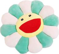 gefu sunflower plush pillow - soft & comfortable smiley cushion toy, colorful flower plush toy for home bedroom, shop & restaurant decor (green, 16.5in/42cm) logo