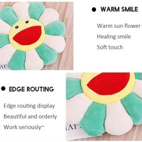 img 2 attached to GEFU Sunflower Plush Pillow - Soft & Comfortable Smiley Cushion Toy, Colorful Flower Plush Toy for Home Bedroom, Shop & Restaurant Decor (Green, 16.5in/42cm)