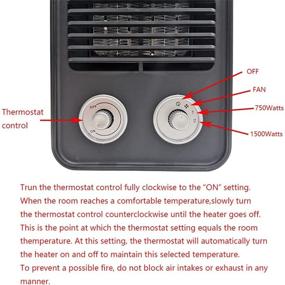 img 3 attached to Electric Portable Ceramic Adjustable Electrical Heating, Cooling & Air Quality and Space Heaters