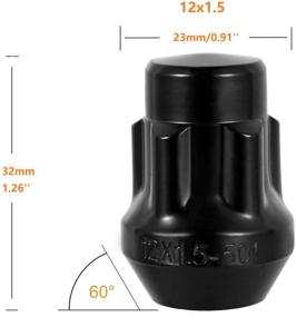 img 3 attached to 🔒 Обеспечьте безопасность своих колес с 51 черным M12x1.5 блокирующими гайками и набором ключей - закрытые гайки блокирующие колеса 12X1.5: 4+1 PK