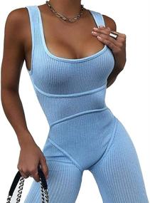 img 4 attached to 👗 Ronyme Bodycon Jumpsuit: Clubwear Bodysuit for Women's Fashion, Clothing, Jumpsuits, Rompers & Overalls