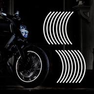 🚴 enhance visibility at night with tomall 16''-17'' reflective wheel rim stripe decal – universal rim reflective stickers for motorcycle, car, cycling, bike, and bicycle safety decoration (white) logo