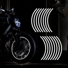 img 4 attached to 🚴 Enhance Visibility at Night with TOMALL 16''-17'' Reflective Wheel Rim Stripe Decal – Universal Rim Reflective Stickers for Motorcycle, Car, Cycling, Bike, and Bicycle Safety Decoration (White)