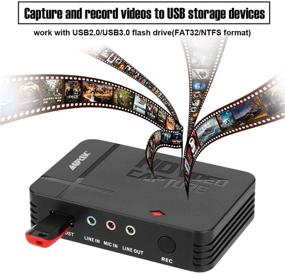 img 1 attached to AGPtEK HD Game Capture: Capture Videos in 1080P HDMI/YPBPR, Record Xbox 360&amp;One/ PS3 PS4, Support Mic In - HDMI and YpbPr Input Recorder