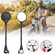 bicycle mirror: 360° adjustable rear view mirror for electric bikes, mountain bikes, and road bikes - black logo