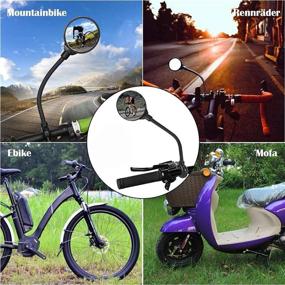 img 3 attached to Bicycle Mirror: 360° Adjustable Rear View Mirror for Electric Bikes, Mountain Bikes, and Road Bikes - Black