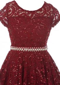 img 2 attached to 👗 Burgundy Glitter Holiday Girls' Dress: BNY Corner Clothing Collection