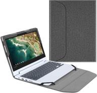 🔒 fintie portfolio sleeve case for 11.6" lenovo chromebook flex 3 / c330 - premium pu leather protective cover, gray (not compatible with n20p/n21/n22/n23/300e/500e) logo