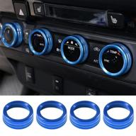 thor-ind for toyota tacoma air conditioner ac switch audio cd button knob cover trim compatible with toyota tacoma 2016 2017 2018 2019 2020 2021 2022 (blue) logo