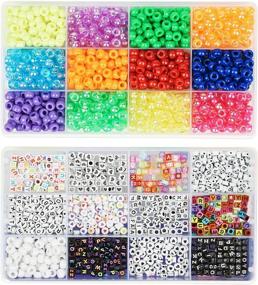 img 2 attached to BLUESNOW 3000+ pcs Pony Beads Bulk Kit for Bracelets - Rainbow Letter Beads for Jewelry Making Craft Kits