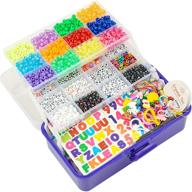 bluesnow 3000+ pcs pony beads bulk kit for bracelets - rainbow letter beads for jewelry making craft kits logo