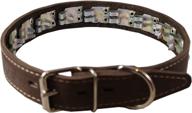 🐶 21.5" x 1.5" wide genuine leather studded dog collar – fits 13"-17" neck – brown – ideal for training and control logo