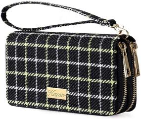 img 4 attached to 👛 Women's KAMO Zip Around Phone Wallet Wristlet - Stylish Long Travel Purse for Ladies & Girls